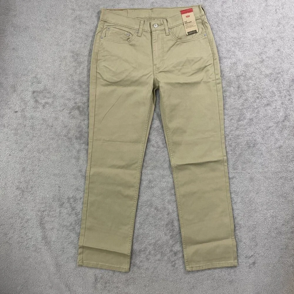 NEW Levis' Men's W32 L30 514 Straight Stretch Khaki Jeans Regular Fit